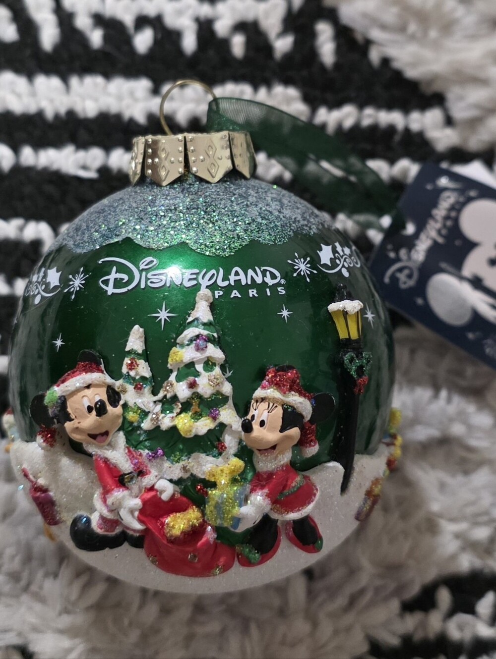 NEW Disneyland Paris Mickey Minnie Christmas Bauble Ornament